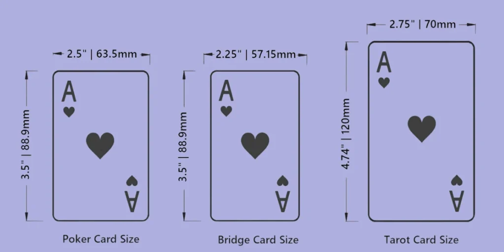 playing card sizes